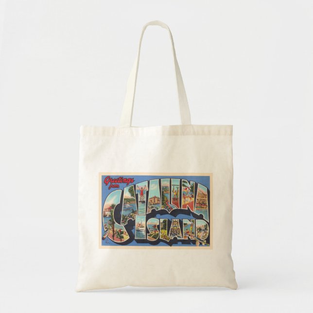 Tote Bag Catalina Island California Grande Lettre Carte pos (Devant)