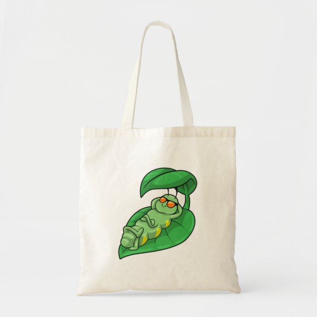 Tote Bag Caterpillar avec feuille (Devant)