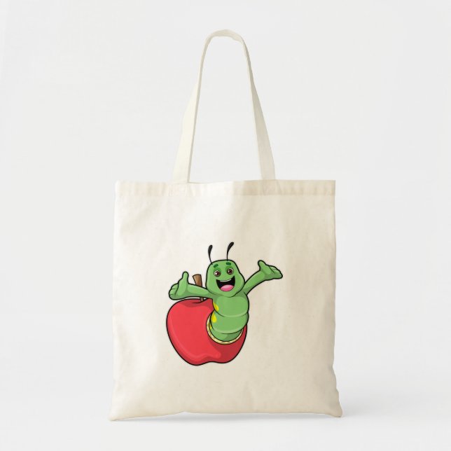 Tote Bag Caterpillar with Apple (Devant)