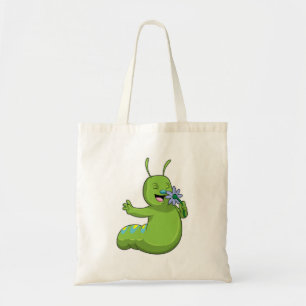Tote Bag Caterpillar with Flower