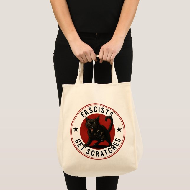 Tote Bag Cats Against Fascists (Devant (produit))