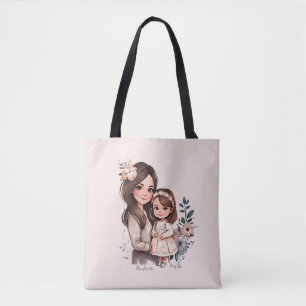 Tote Bag Caution adorable mère et fille (3)