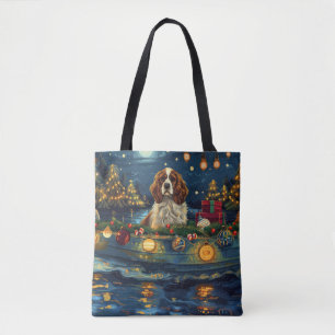 Tote Bag Cavalier King Charles Croisière de Noël Festive