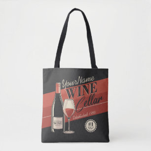 Tote Bag Cave à vin personnalisée Bouteille Salle de dégust