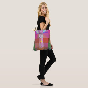 Tote Bag CD1FE646 Abstrait Motif de Grille d'Art de Glitch 