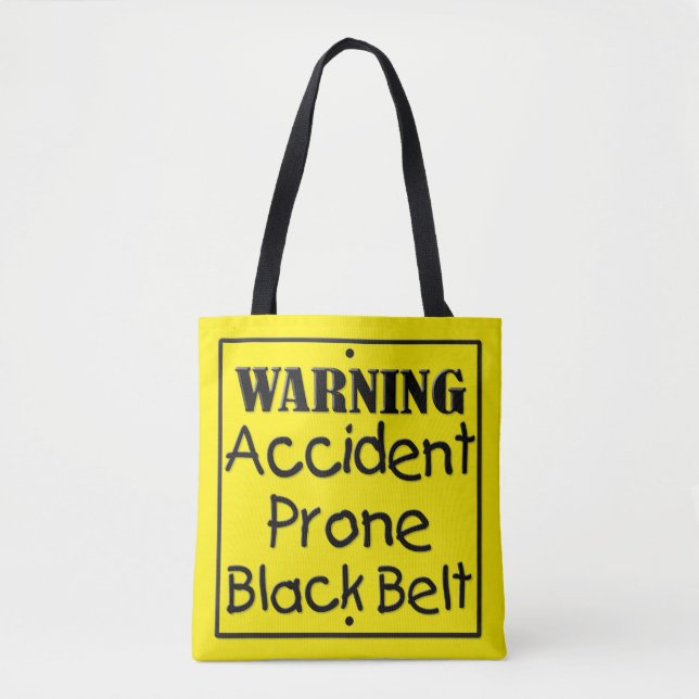 Tote Bag Ceinture noire à risque d'accident (Devant)