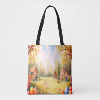 Tote Bag Celebrating Easter Joy on the Front and Back of a