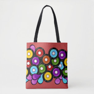 Tote Bag Célébration de disque amusante motif de musique co