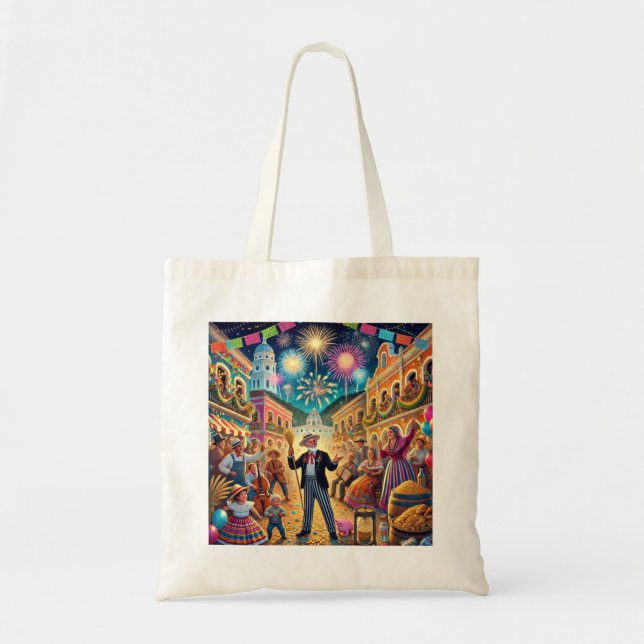 Tote Bag Célébration du réveillon du Nouvel An El Año Viejo (Devant)