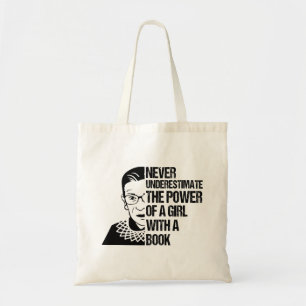 Tote Bag Célèbre RBG, ne sous-estimez jamais la fille ave