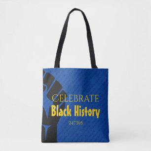 Tote Bag CÉLÉBRER L'HISTOIRE NOIRE 247365 Personnalisé Bleu
