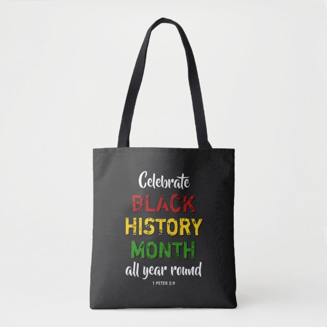 Tote Bag CÉLÉBRER L'HISTOIRE NOIRE MOIS BHM Christian BL (Devant)
