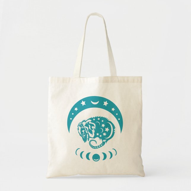 Tote Bag Céleste Crécent Lune Possum Nature Whimsical (Devant)