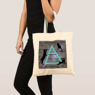 Tote Bag Céleste Trois Chats Noirs Aimants À La Musique