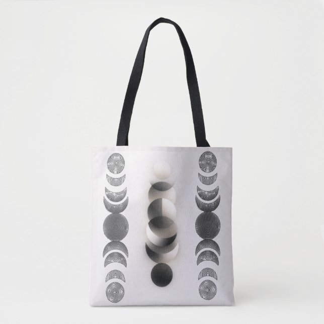 Tote Bag Celestial Moon Phases Triptych Poster | Abstract  (Devant)