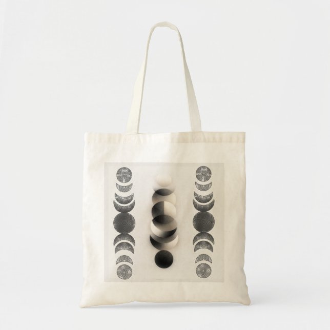 Tote Bag Celestial Moon Phases Triptych Poster | Abstract  (Devant)