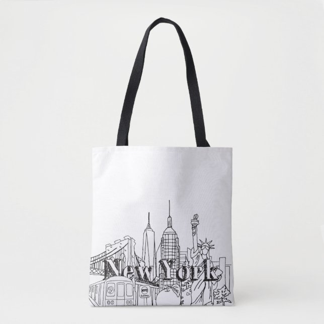Tote Bag Centre-ville NYE New York Vacances Souvenirs NYC C (Devant)
