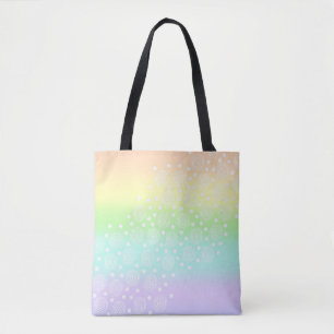 Tote Bag Cercles arc-en-ciel pastel en cercles