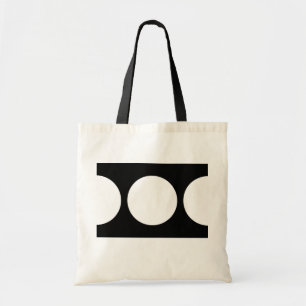 Tote Bag Cercles blancs en noir