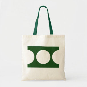 Tote Bag Cercles blancs sur vert