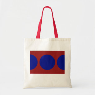 Tote Bag Cercles bleus sur fond rouge