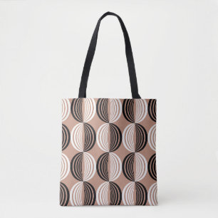 Tote Bag Cercles Brown géométriques Conception transparente