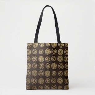 Tote Bag Cercles d'or : Motif à main