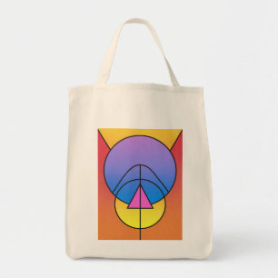 Tote Bag Cercles géométriques abstraits Ligne Coloré