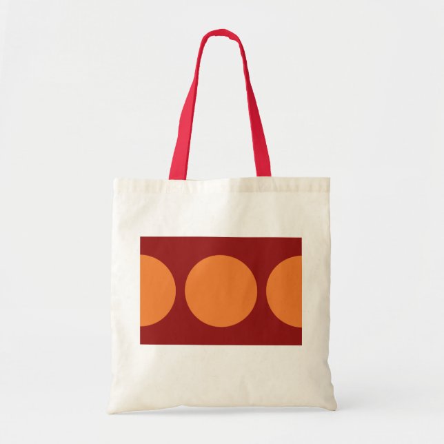 Tote Bag Cercles orange sur rouge (Devant)