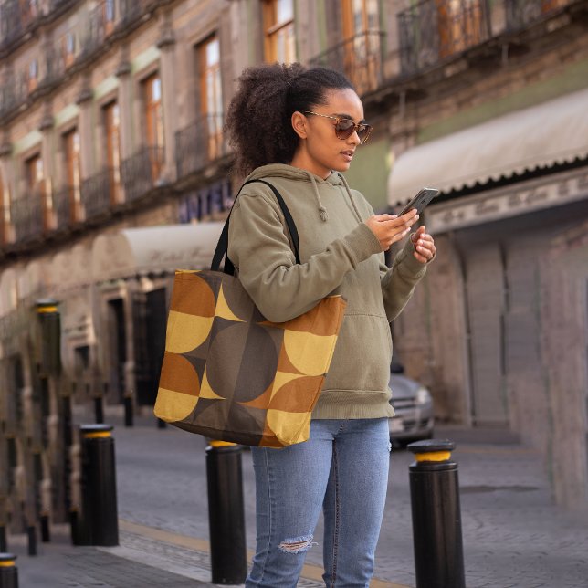 Tote Bag Cercles rétro Brown (Créateur téléchargé)
