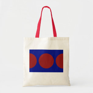 Tote Bag Cercles rouges sur fond bleu