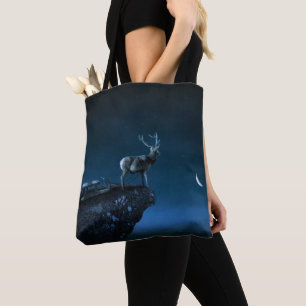 Tote Bag cerf au clair de lune