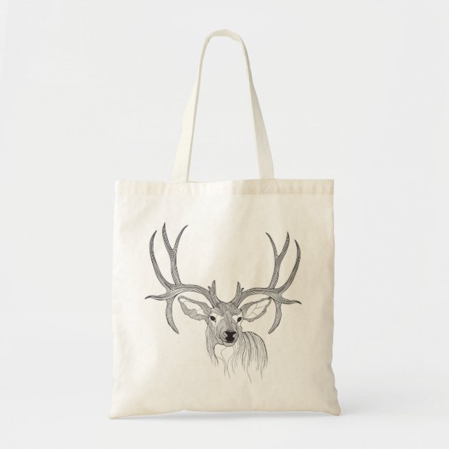 Tote Bag cerf, chasse aux cerfs, cerf muet, cerf de bébé, q (Devant)