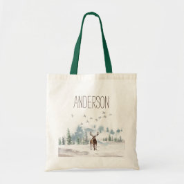 Tote Bag Cerf de forêt avec nom