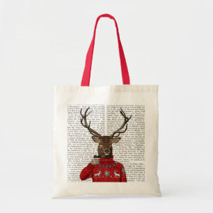 Tote Bag Cerfs communs dans le chandail 2 de ski