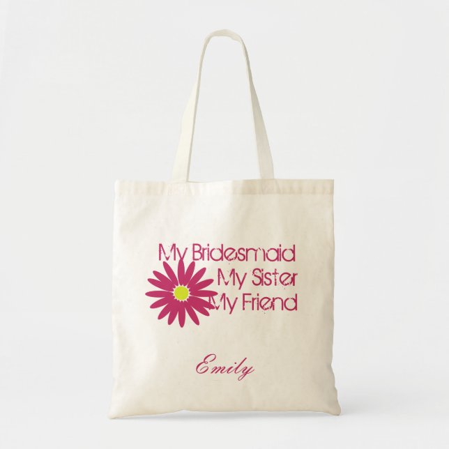 Tote Bag Cerise Rose Daisy/ Personnalisable (Devant)