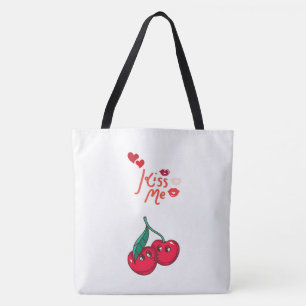 Tote Bag Cerises amusantes en amour.