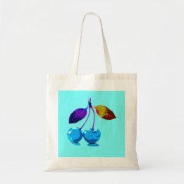 Tote Bag Cerises bleues vives