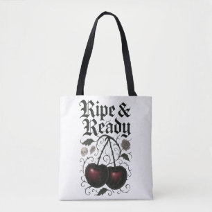 Tote Bag Cerises gothiques graphiques mûres et prêtes