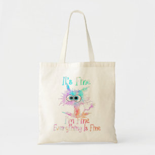 Tote Bag C'est bon Je vais bien Tout est fin Tie Dye Chat