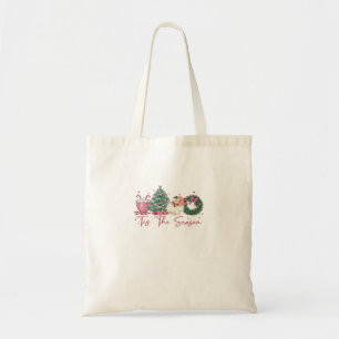 Tote Bag C'est la saison Joyeux Noël Mignon Xmas Café Ch