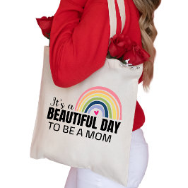Tote Bag C'est une belle maman de jour Rainbow