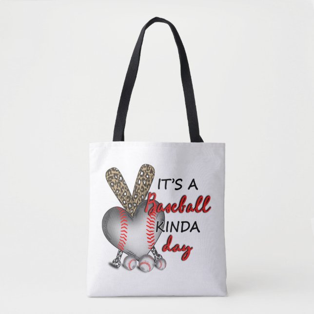Tote Bag C'est une journée Kinda de baseball, maman de base (Devant)
