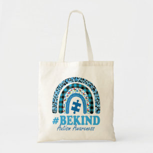 Tote Bag Cet arc-en-ciel Leopard Print Be Kind Autism