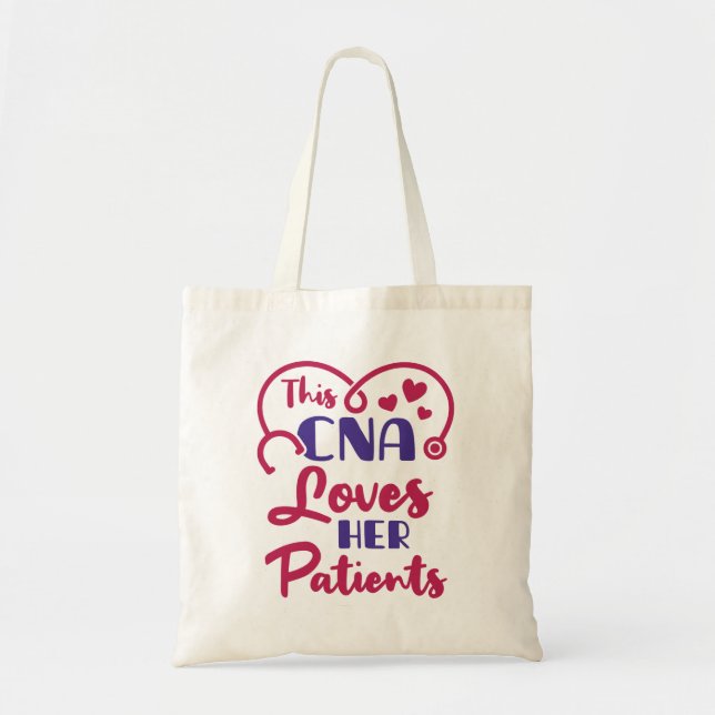 Tote Bag Cette CNA aime ses patients Saint Valentin (Devant)