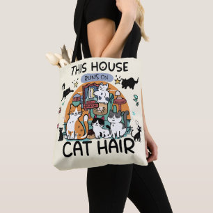 Tote Bag Cette maison tourne à l'humour poil de chat