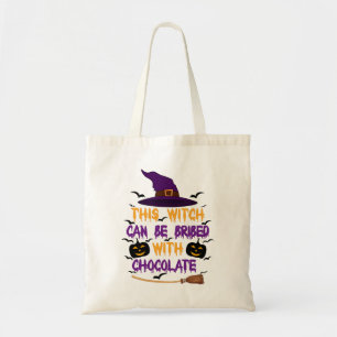 Tote Bag Cette sorcière peut être soudoyée avec Halloween a
