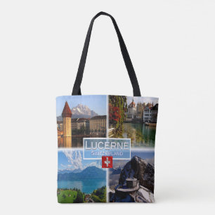 Tote Bag CH Suisse - Lucerne - Pont de la Chapelle - Vieux-