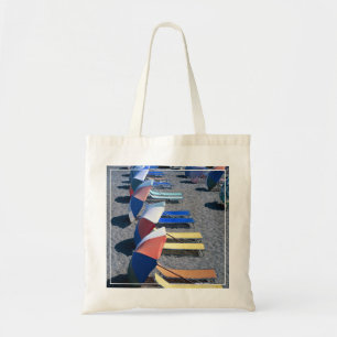 Tote Bag Chaises vides sur la plage