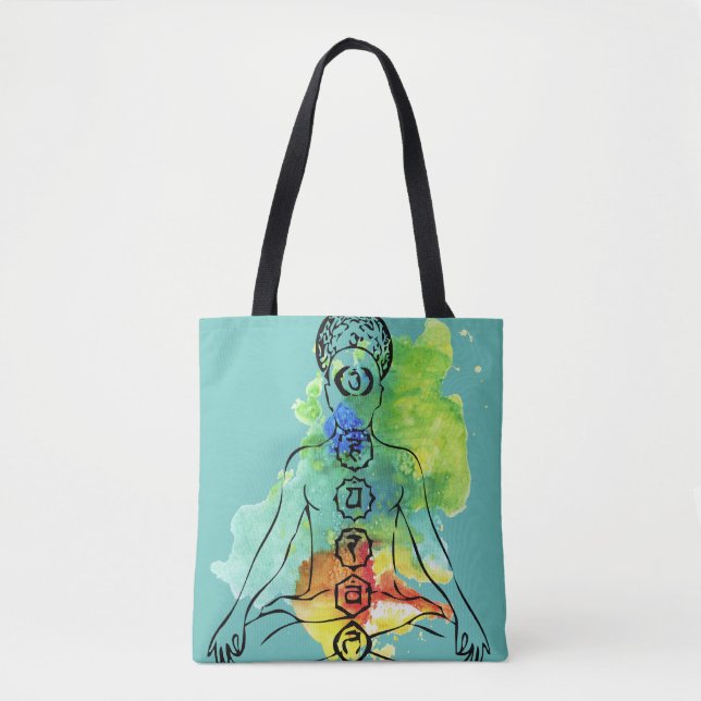 Tote Bag Chakra OM Namaste partout Fourre-tout imprimé (Devant)